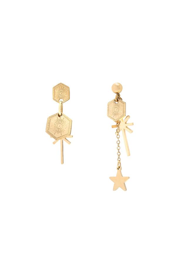 Earrings Let's Party Gold Stainless Steel